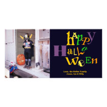 Fun jumbo type colourful Halloween custom greeting photo cards