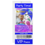 Fun Kids VIP Pass Event Ticket Photo Party (blue)
