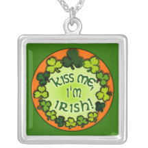 Fun Kiss Me I'm Irish Necklace