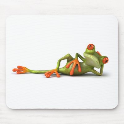 Fun lying frog ! mouse pad by juloszazzle