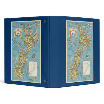 Fun map of New Zealand 3 Ring Binder