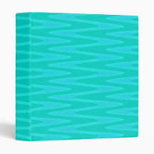 Fun Minty Teal Gree Aqua Zigzag Pattern Vinyl Binders