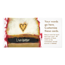 Fun modern art heart painting customize your own photo cards