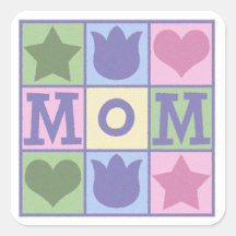 Fun Mom Quilt Squares Mother's Day Sticker
