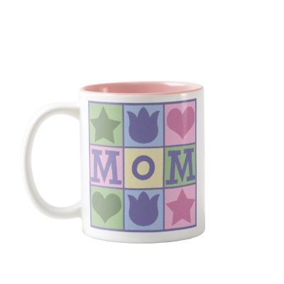 Fun Mom Quilt Squares Pink Two-Tone Mug by koncepts