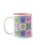 Fun Mom Quilt Squares Pink Two-Tone Mug