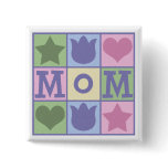 Fun Mom Quilt Squares Square Button