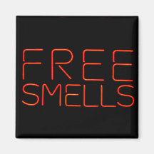Fun Neon Free Smells Fridge Magnet