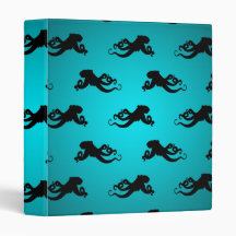 Fun Octopus Pattern on Bright Turquoise Vinyl Binders