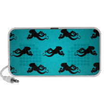 Fun Octopus Pattern on Bright Turquoise iPod Speakers