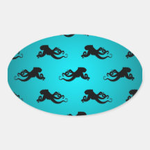 Fun Octopus Pattern on Bright Turquoise Sticker