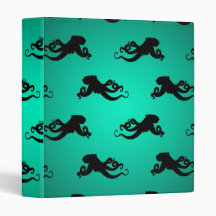 Fun Octopus Silhouettes on Green Binder