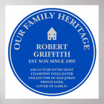 Fun Personalized Family Heritage Plaque Poster