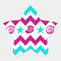 Fun Purple and Teal Chevron Pattern Stickers