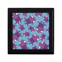 Fun Purple Monsters Creatures Blue Gifts for Kids Keepsake Box