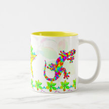 Fun Rainbow Salamander Mug with Smiley Star
