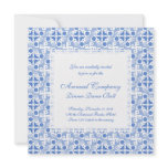 Fun Retro Fifties Blue and White Geometric Pattern Personalized Invitations