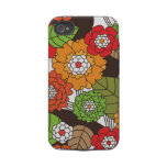 Fun retro floral pattern iphone case tough iphone 4 covers
