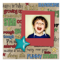 Fun Scripts Birthday Star  Photo Invitation