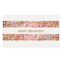 Fun Stripes Colorful Glitter Look Business Card 3 business cards