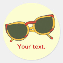 Fun sunglasses in yellow and red on stickers