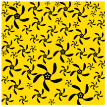 Fun sunny yellow and black flower design. photo sculptures
