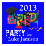 Fun Trendy Modern 2013 Grad Bowling Party | blue Invitation
