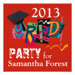 Fun Trendy Modern 2013 Grad Bowling Party | red Invites