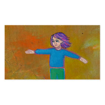 Fun unique art modern abstract colourful woman win business cards