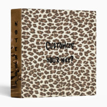 Fun! Unique Leopard Spots W/Leather Fringe Print Binder
