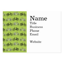 Fun Vintage Green Bicycles Pattern Print Business Card Template
