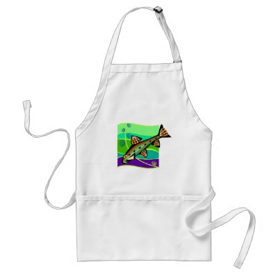Fun Vintage Retro Tropical Fish Apron by BirdsOfParadise