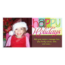 Fun & Whimsical Happy Holidays Custom Photo Card
