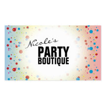 Fun Whimsical Rainbow Party Dots Business Card