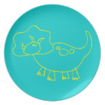 Fun Yellow Dinosaur plates
