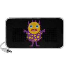Fun Yellow Purple Monster Creature Gifts for Kids iPod Speaker
