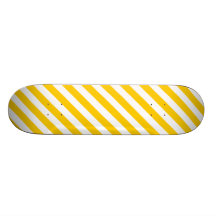 Fun Yellow Stripes Pattern Skate Decks