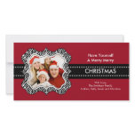 Fun Zebra Frame Christmas Photo Card.