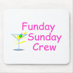 Funday Sunday Crew Pink Mousepads