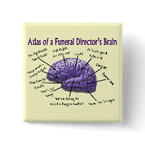Funeral Director/Mortician Funny Brain Design Pins
