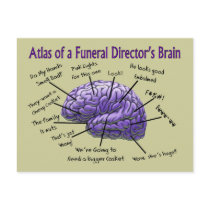 Funeral Director/Mortician Funny Brain Design Postcard