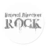Funeral Directors Rock Round Stickers