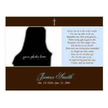 Funeral Memorial Prayer Card Photo Template :: 2A Post Card