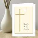 Funeral Sympathy Thank You Card -- Cross & Dove