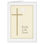 Funeral Sympathy Thank You Card -- Cross & Dove