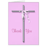 Funeral "Thank you" pink silver gold religious Greeting Cards