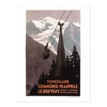 Funiculaire Le Brevent Cable Car Poster Post Cards