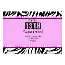 Funky 13th Birthday invitation