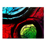 Funky Abstract Dots Art Postcard