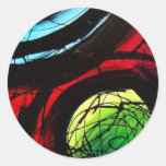 Funky Abstract Dots Art Sticker